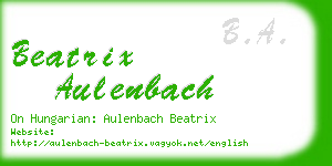 beatrix aulenbach business card